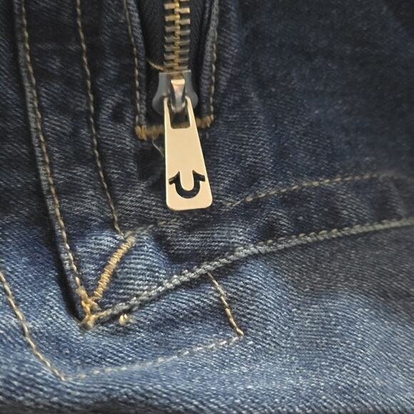 True Religion Bootcut Jeans Womens Dark Wash Denim Zipper Pocket‎ Detail - Picture 9 of 12